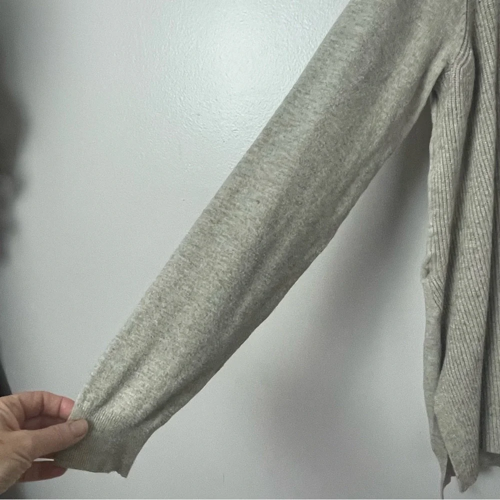 Cyrus Open-Front Ribbed Knit Cardigan Sweater – Size XL